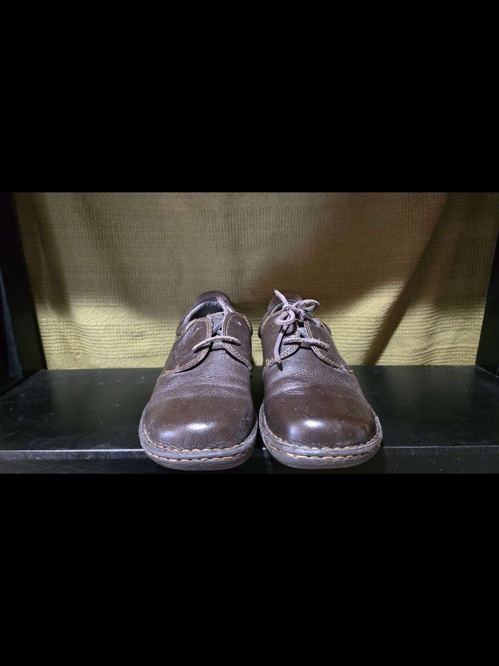Born Brown Leather Women's Lace-Up Flats